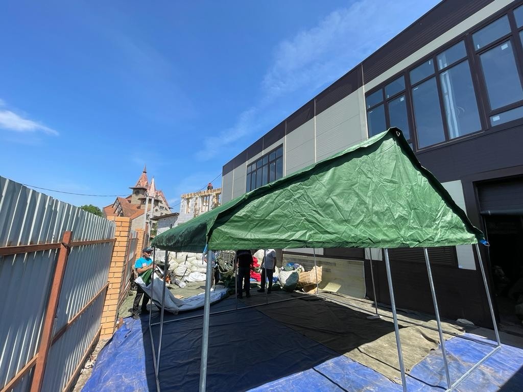 Палатка Каркасная утепленная зеленого цвета 5х6